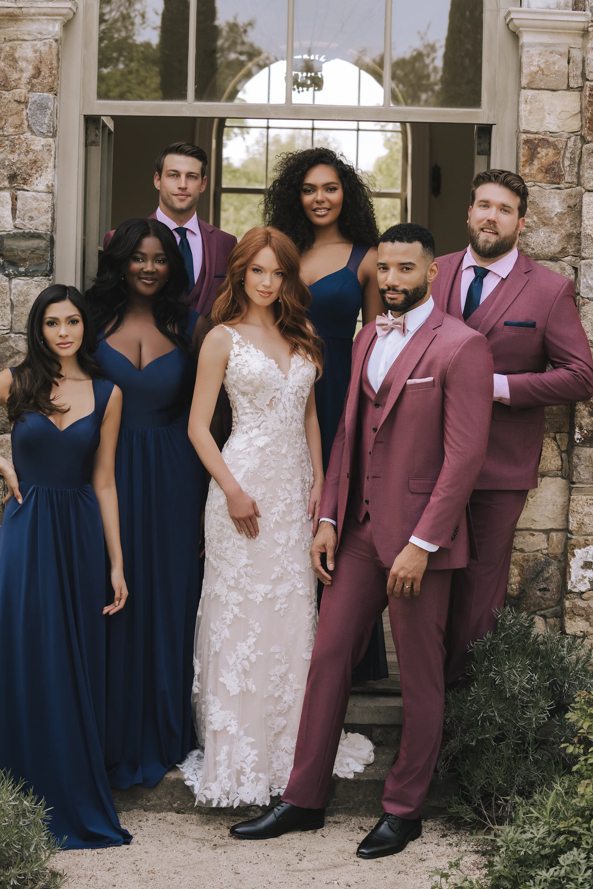 Burgundy Notch Lapel Suit - Image 10
