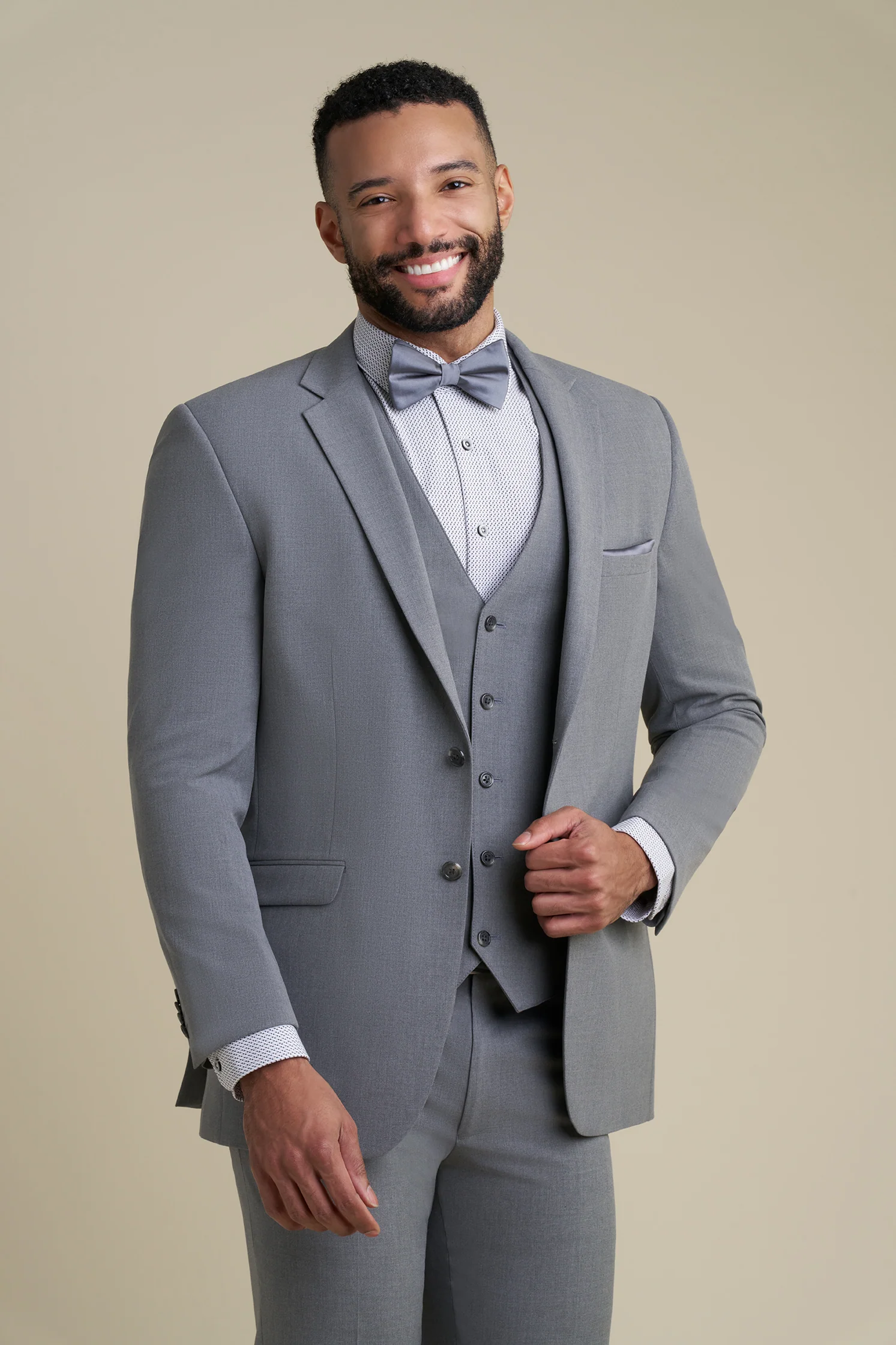 Medium Gray Notch Lapel Suit - Image 3
