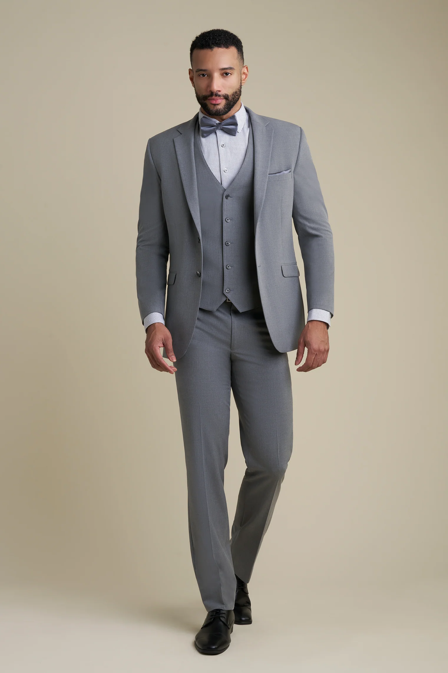 Medium Gray Notch Lapel Suit - Image 4