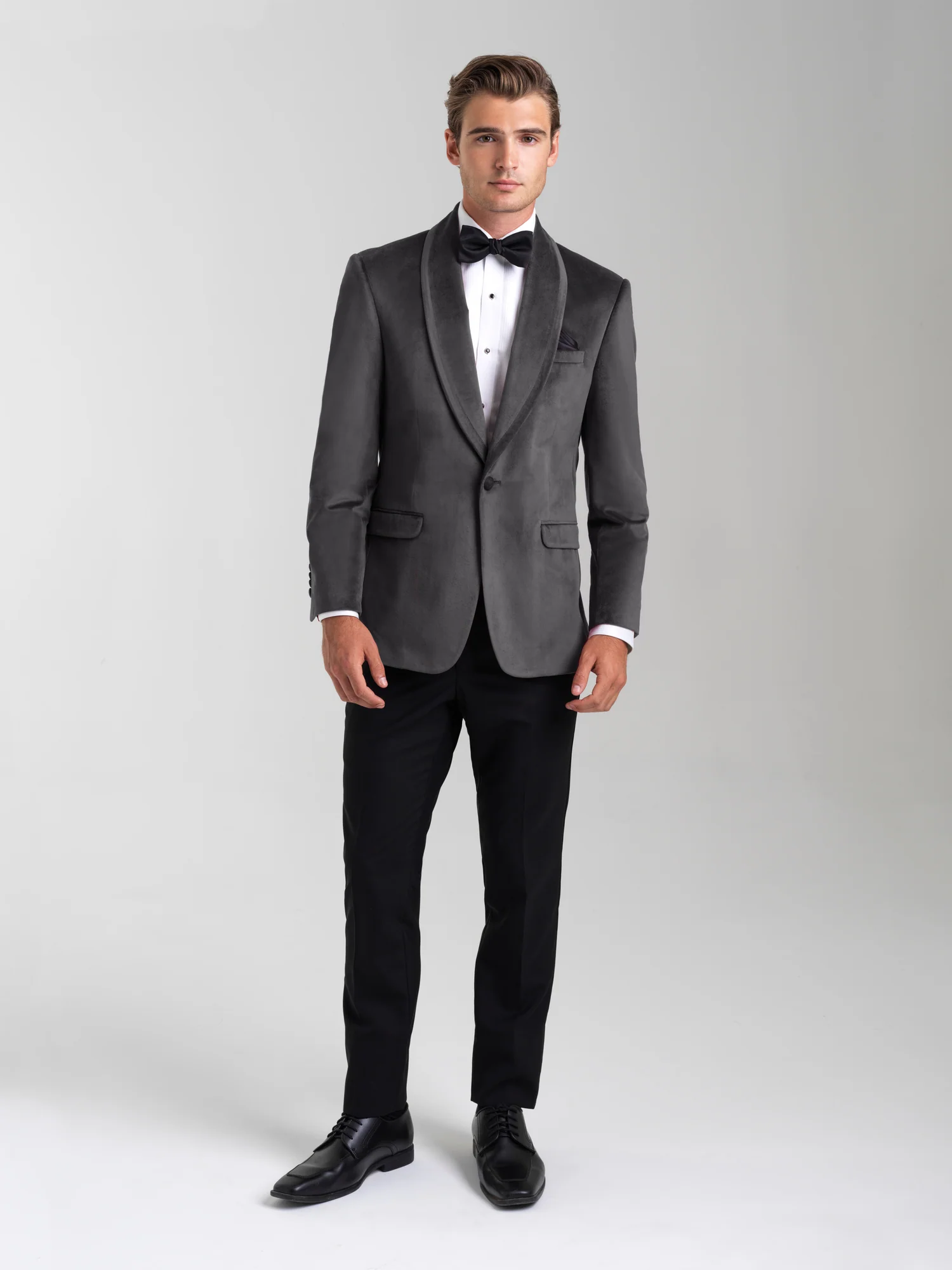Silver Gray Shawl Lapel Jacket - Image 8